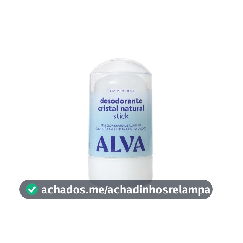 Desodorante Cristal Stick Vegano 60g Alva