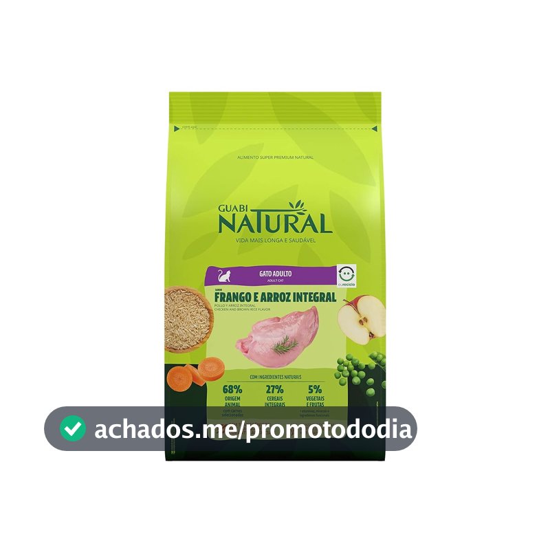 Guabi Natural Ração Gato Adulto Frango E Arroz Integral 7 5Kg
