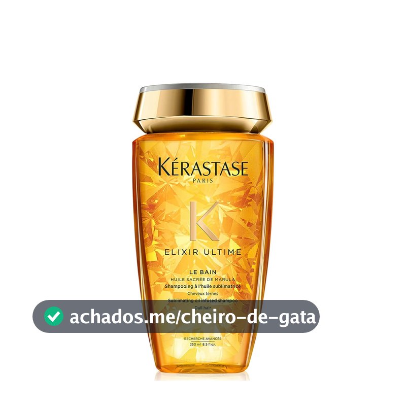 Kérastase Elixir Ultime Le Bain Shampoo 250ml para Cabelos Opacos, com Óleos de Marula e Camélia, Nutrição Profunda, Ação Antifrizz e Reparação da Fibra Capilar