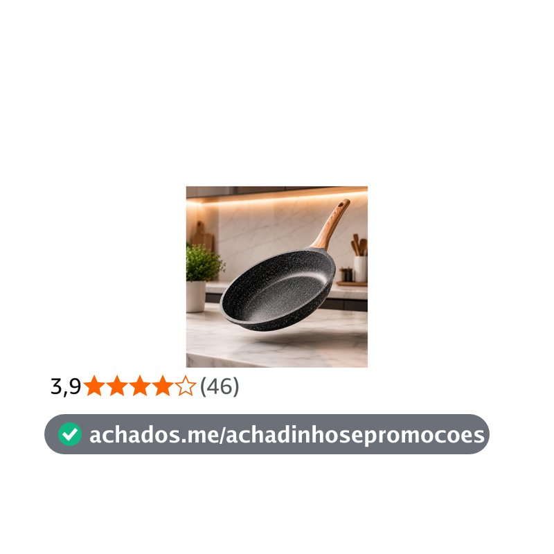 Frigideira Cerâmica Antiaderente Premium Cabo de Madeira Ergonômico, Fundo de Indução, Compatível com Fogão a Gás, Elétrico, Indução, e Vitrocerâmico Cozimento Saudável Frita Sem Óleo