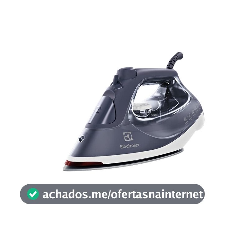 Ferro de Passar Seco e vapor Electrolux antiaderente base ceramica vapor vertical extra 1500W azul marinho ESI60 127v