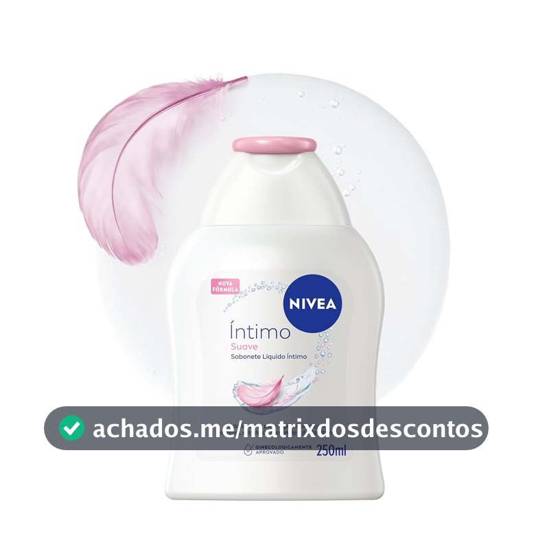 NIVEA Sabonete Líquido Íntimo Suave 250ml, Limpeza Delicada, Mantém pH Natural, Extrato de Camomila, Cuidado Calmante, Uso Diário