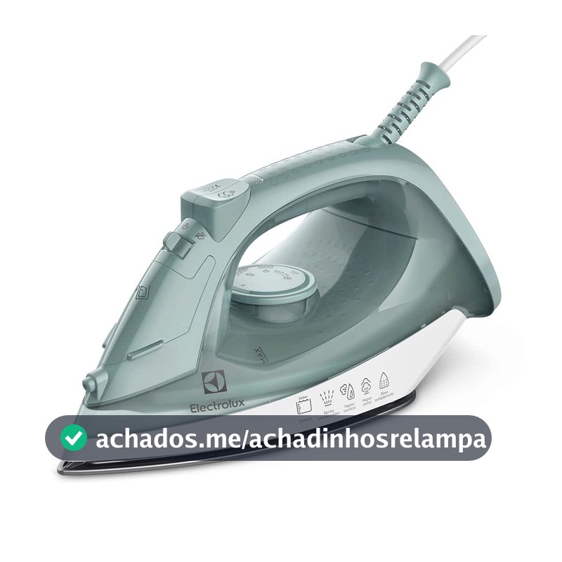 Ferro de passar seco e vapor Electrolux base antiaderente vapor vertical extra 1200W cabo 1,35m VERDE ESI11 220v