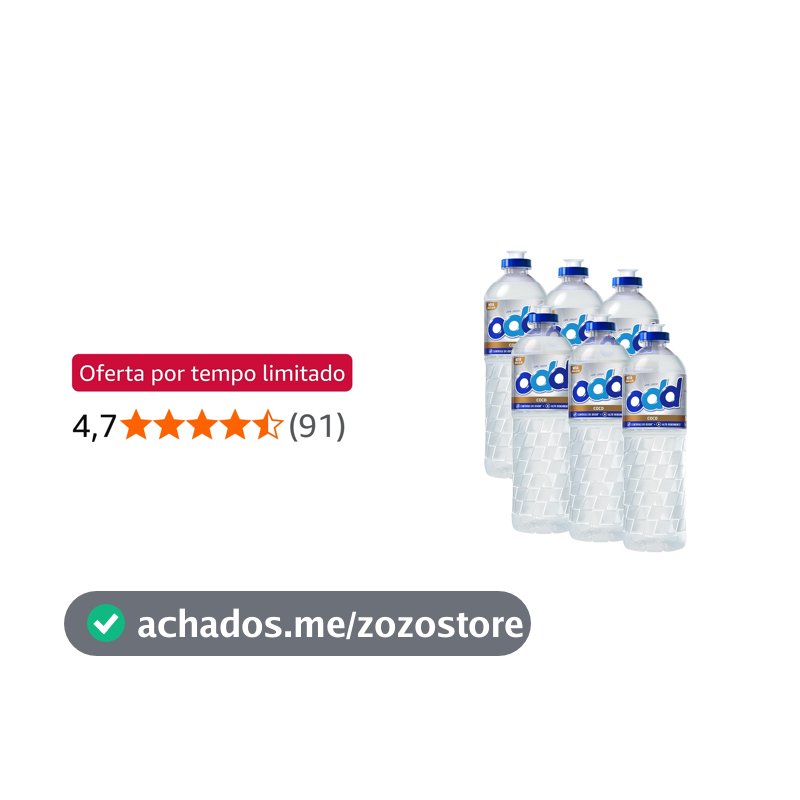 Limppano Detergente Lava Louças ODD 500ml Fragrância Coco kit 6 unidades