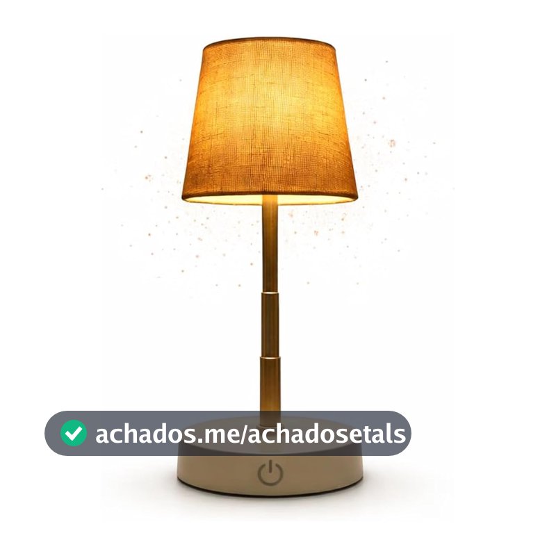 Abajur de Mesa luminaria LED Recarregável USB Touch Sem Fio – Luz Quente Ajustável para Quarto, Cabeceira, Escritório e Sala