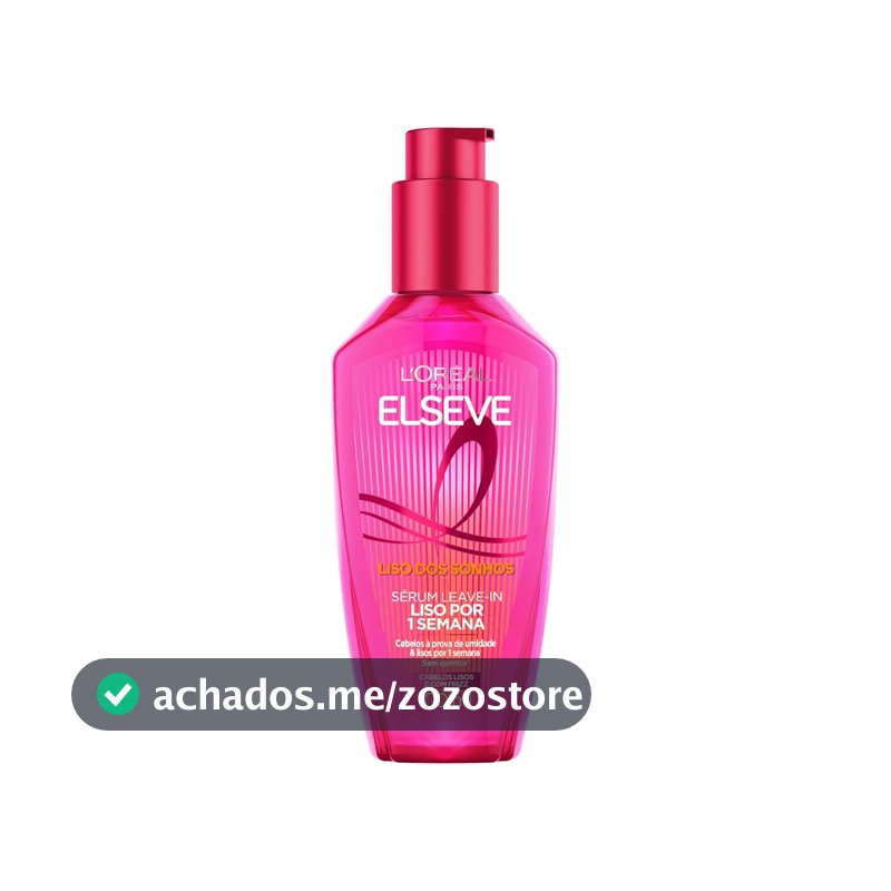 L'Oréal Paris Elseve Sérum Leave-in Liso dos Sonhos com Tecnologia Ativada por Calor, Antifrizz, Protetor Térmico e Barreira Contra Umidade, 100ml