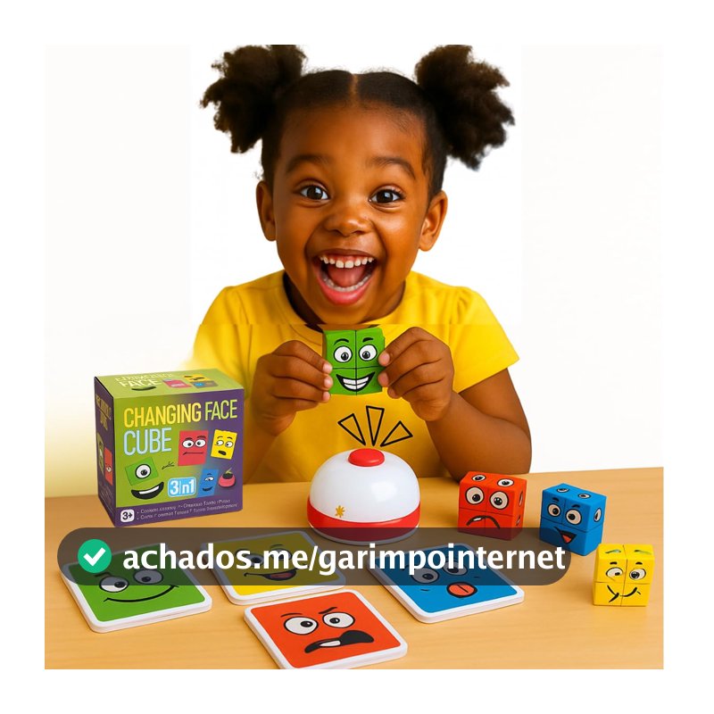 Brinquedo Educativo Cubo das Emoções 3 em 1