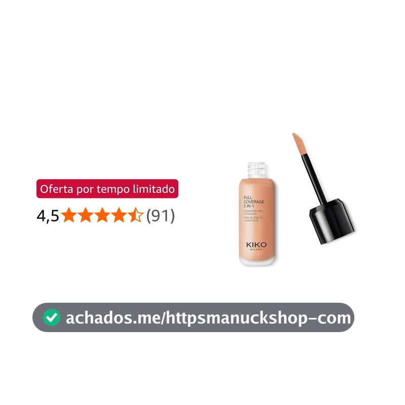 KIKO MILANO, Full Coverage 2-in-1 Foundation & Concealer, Base e Corretivo 2 em 1, Cor