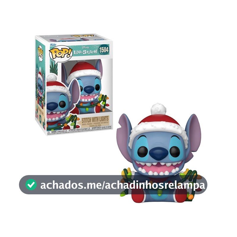 Candide, Boneco, Funko POP! Stitch com Pisca-pisca, Disney Lilo & Stitch - 10 cm
