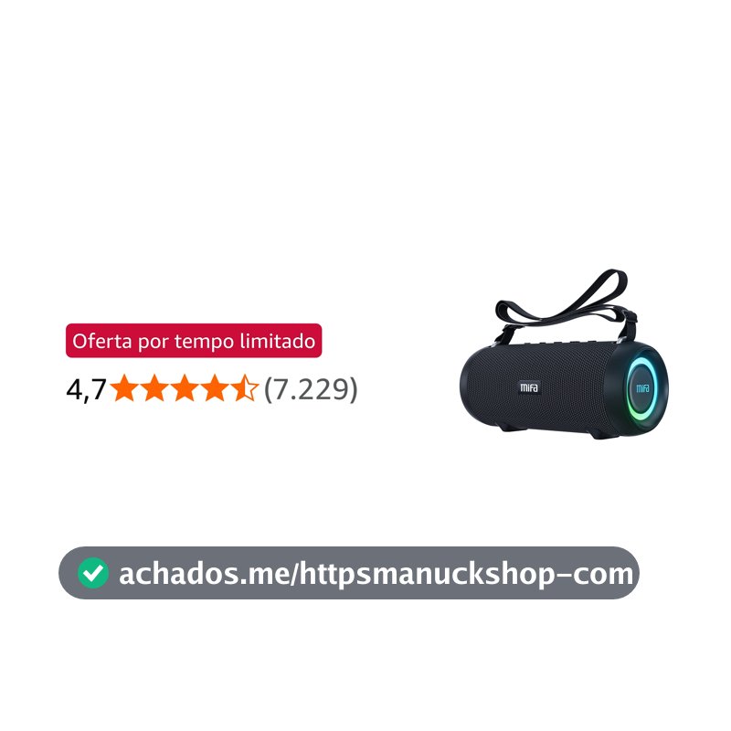 MIFA A90 Caixas de Som Portáteis Bluetooth, Alto-falante Bluetooth portátil IPX7 à prova d'água, 60W Bass, Emparelhamento estéreo sem fio, Mic embutido, Suporte Micro SD, USB, AUX-in, USB-C Charing