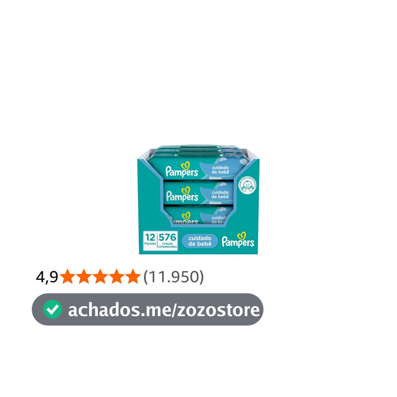 Lenços Umedecidos Pampers Cuidado de bebê, 576 Unidades