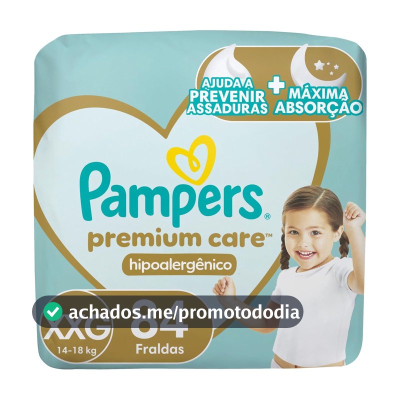 Fralda Descartável Pampers Premium Care Tamanho XXG 84 Unidades