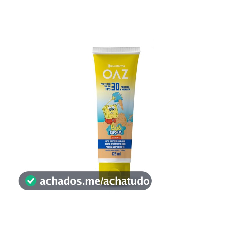OAZ Protetor Solar Corporal Infantil Bob Esponja FPS 30 125ml