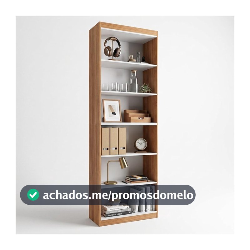 Estante Organizador Livreiro Gold 2 Módulos Nature/Branco
