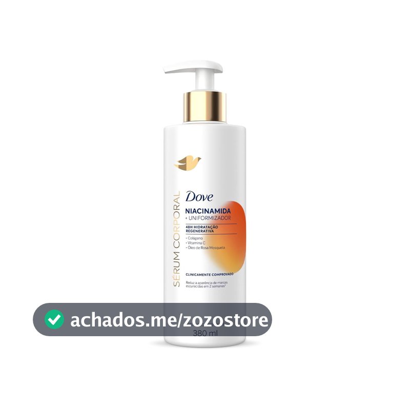 Sérum Hidratante Corporal Para Pele com Tom Irregular 48h de Hidratação Regenerativa Dove Dermo Renovador Niacinamida Redutor de Marcas Escurecidas Clinicamente Comprovado 380mL