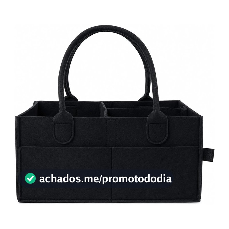 Organizador para fraldas de bebê, suporte para fraldas com vários compartimentos e bolsos externos, organizador multifuncional portátil para armazenamento de lenços perfeito para mães e bebês - PRETO