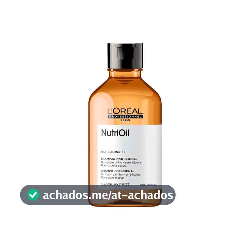 L'Oréal Professionnel NutriOil Shampoo de Nutrição Intensa com Óleo de Coco – Para Cabelos Secos, Limpeza Suave e Maciez, 300 ml