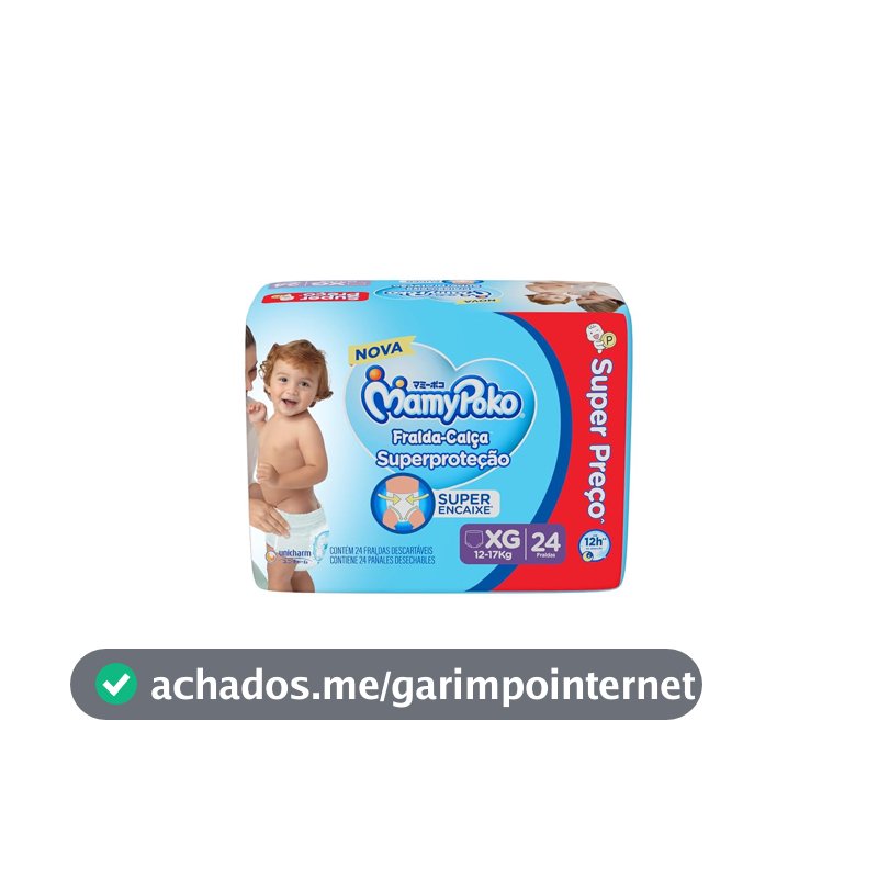 MamyPoko Fralda-Calça Superproteção XG 24 Unidades