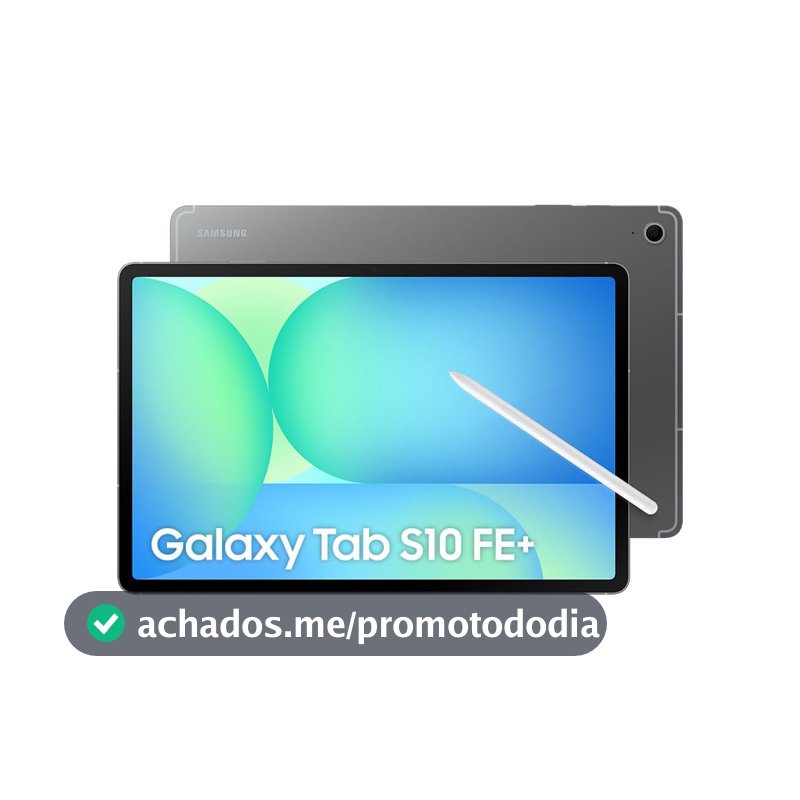 Samsung Tablet Galaxy Tab S10 FE+ WiFi 128GB, 8GB, Tela 13.1" 90Hz, S Pen e Capa Inclusas (Cinza, 128 GB)