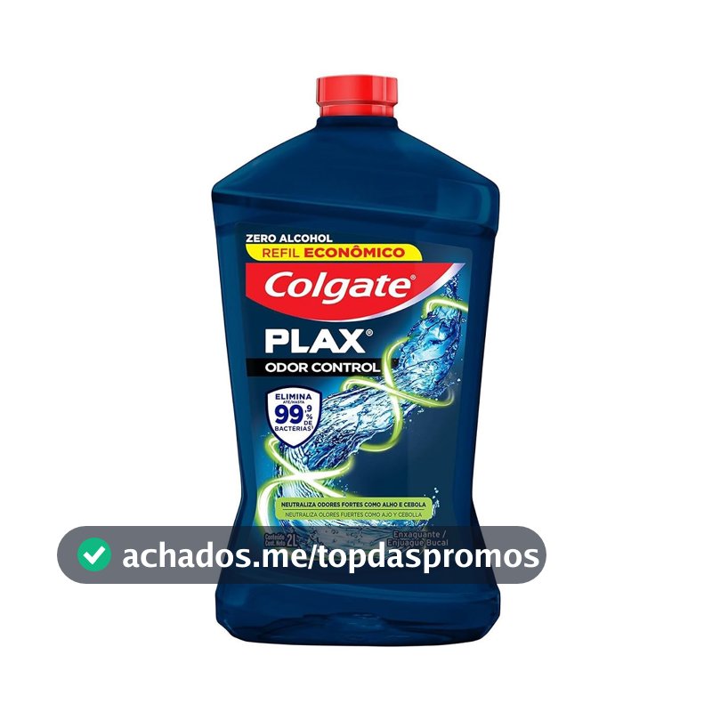 Enxaguante Bucal Colgate Plax Odor Control, Sem Álcool, 2L