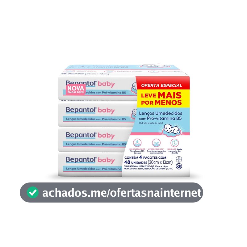 Bepantol Baby Lenço Umedecido Hipoalergênico, 192 Unidades