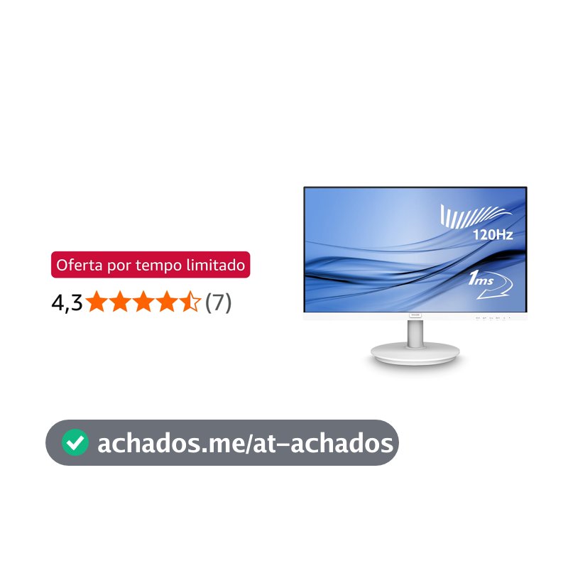 Monitor Branco Philips 22" 120Hz 1ms Gaming 221V8LBW3