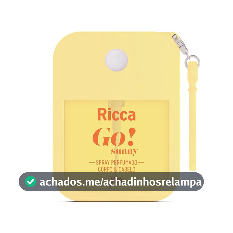 Ricca Go! Sunny Body Splash para Corpo e Cabelo, 34 ml.