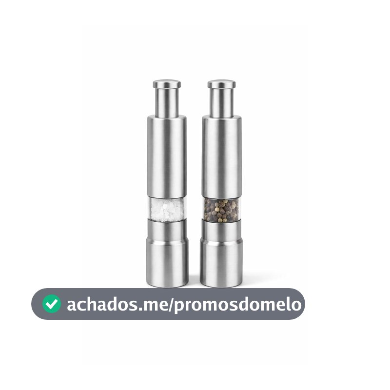 Kit Moedor Manual de Sal e Pimenta em Aço Inox 15 cm – Design Moderno para Cozinha e Mesa