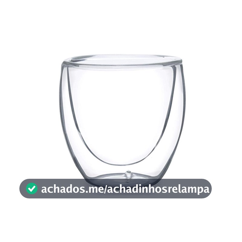 Mimo Style Par de Copos Para Café Parede Dupla Sem Alça, Material Vidro Borossilicato de, Capacidade de 80 ml,2 Contagem,Resistente, Suporta Altas e Baixas Temperaturas, Não Queima as Mãos