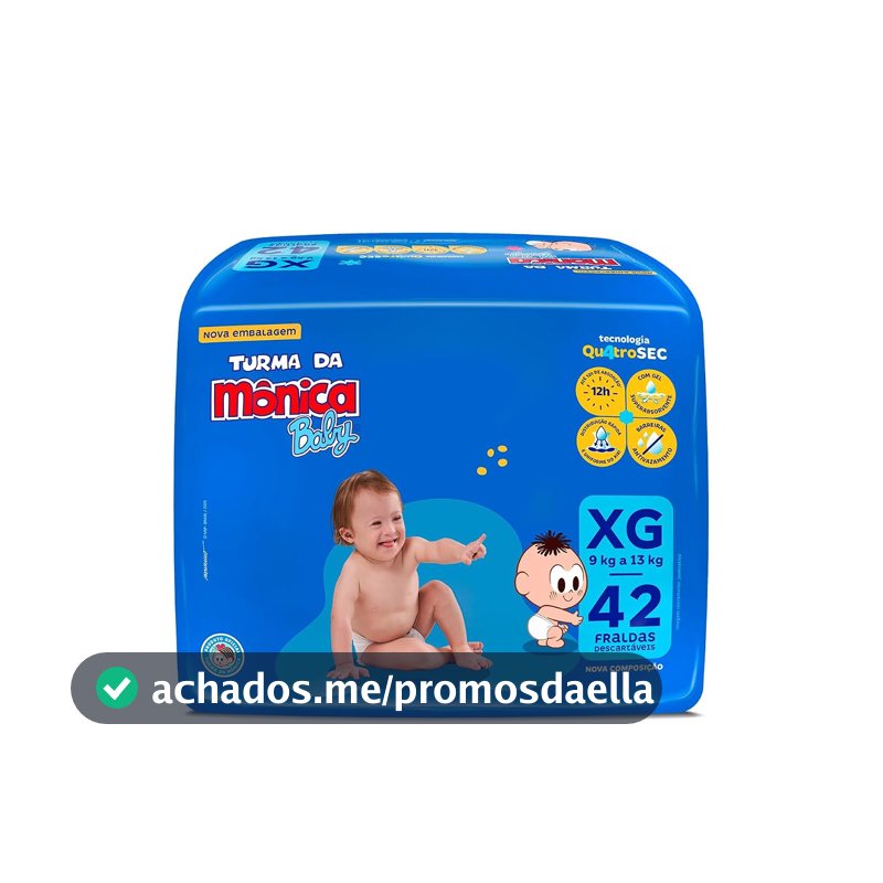 Fralda Turma da Mônica Baby Mega XG 42 Unidades