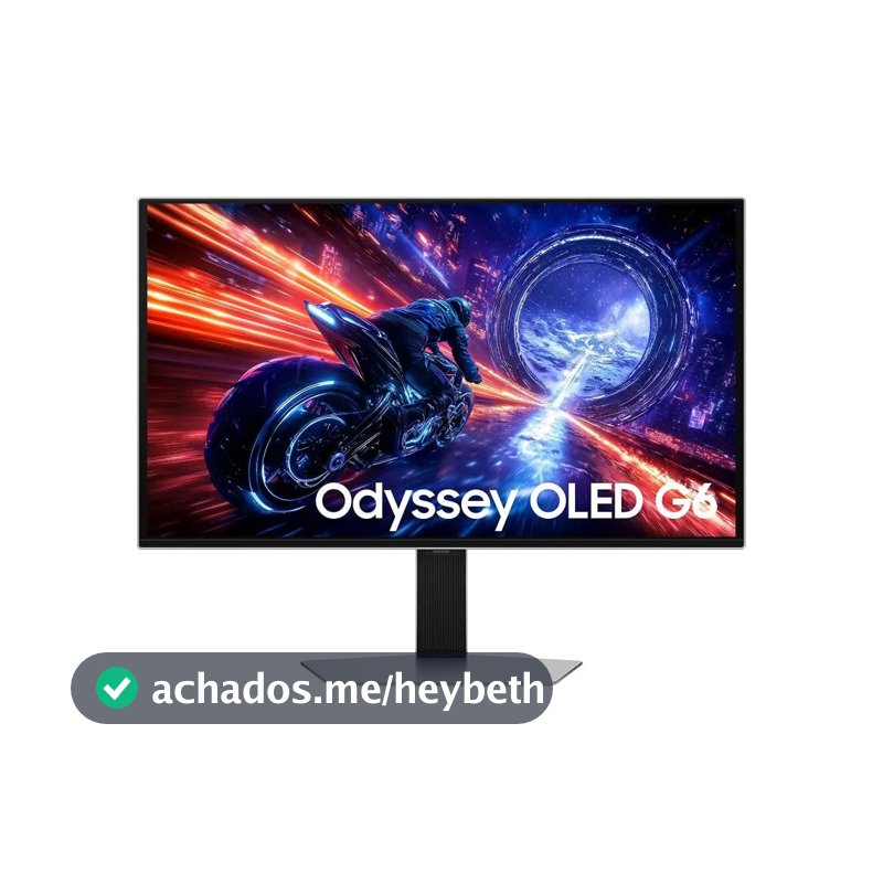 Monitor Samsung Odyssey OLED G6 500Hz 27", 0.03ms, QHD, G-sync, FreeSync, DP, HDMI, USB, ajuste de altura, prata.