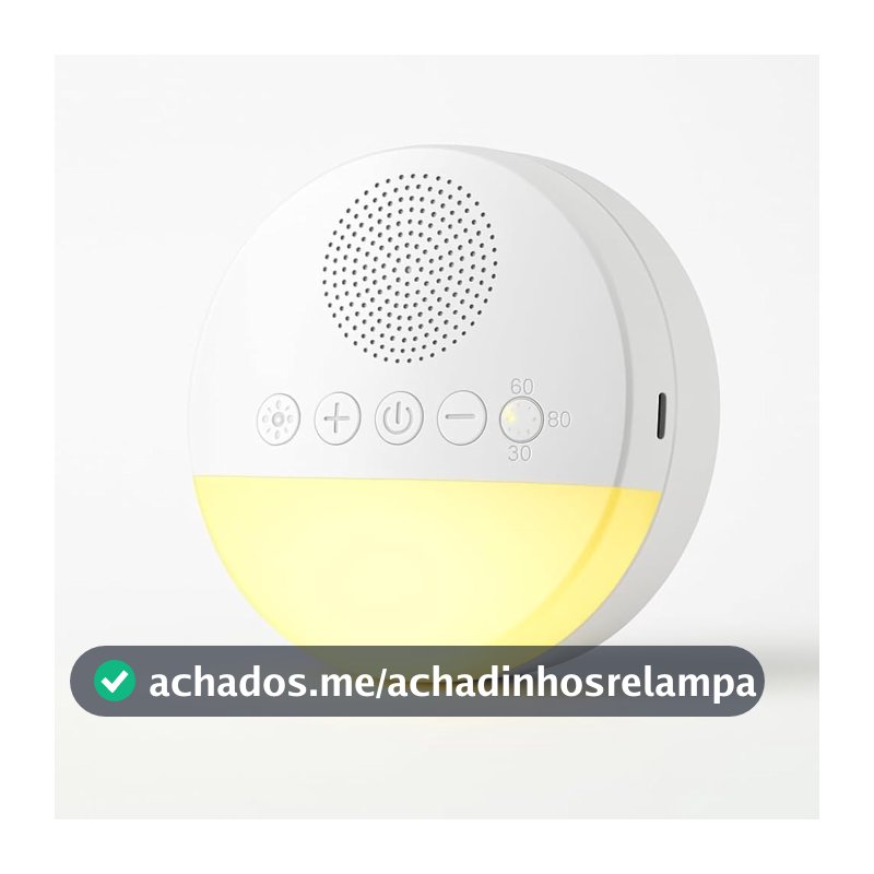 Aparelho de Som com Ruído Branco 20 Sons Relaxantes Luz Noturna USB-C