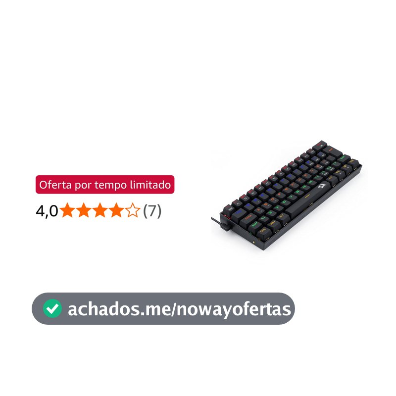 TECLADO GAMER MECANICO LAKSHMI RAINBOW PRETO SWITCH PRETO ABNT2 SWITCH BLACK