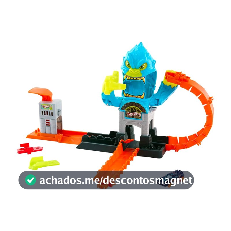 Kit Pista Hot Wheels City Oficina Gorila Mattel 4 Anos ou Mais