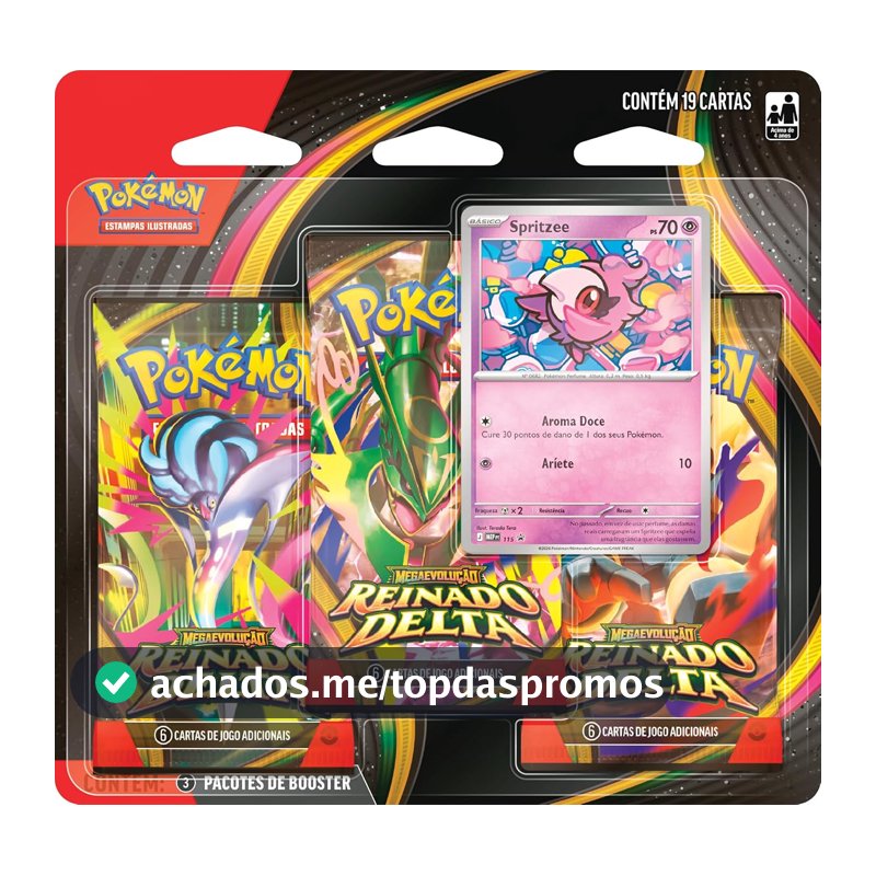 Pokémon TCG: Mega Evolution - Reinado Delta - 3-Pack Blister - Português