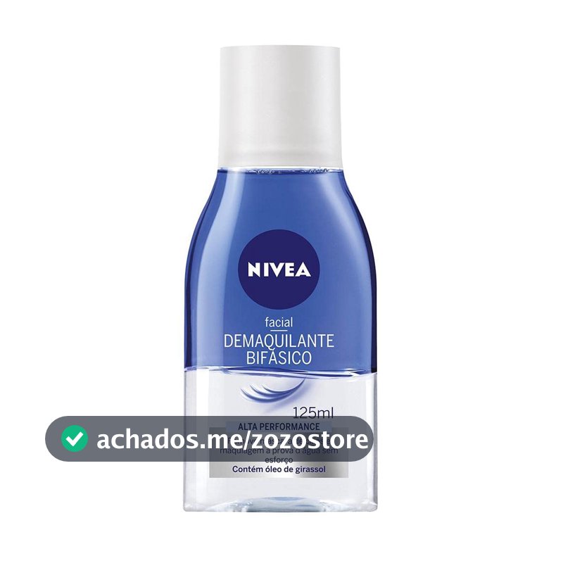 NIVEA Demaquilante Bifásico 125ml, Remove Maquiagem à Prova D'água, Protege Cílios, Gentil com a Pele