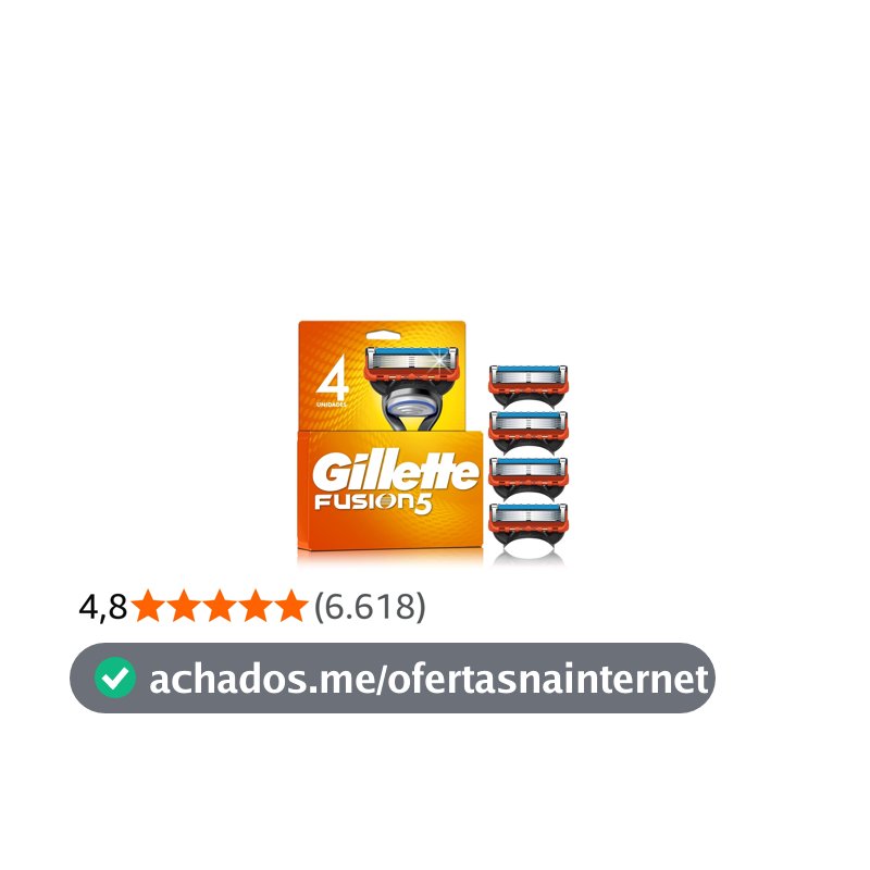 Gillette Fusion5 Carga para Aparelho de Barbear com 5 Lâminas 4 Unidades
