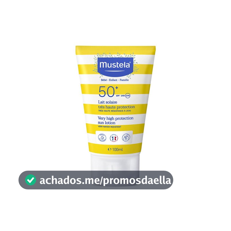 Mustela Protetor Solar 100ml FPS 50+ Filtro Solar Rosto e Corpo Para Bebês, Crianças e Adultos - Alta Proteção Solar com Fórmula Hipoalergênica para Todos os Tipos de Pele