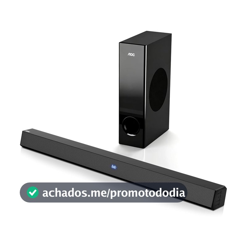 AOC ACS3410 Soundbar 2.1 Canais Home Theater - 3D Surround 360°, 85W, Subwoofer Incluso + Controle Remoto, Bluetooth+HDMI, Compatível com Diversos Dispositivos