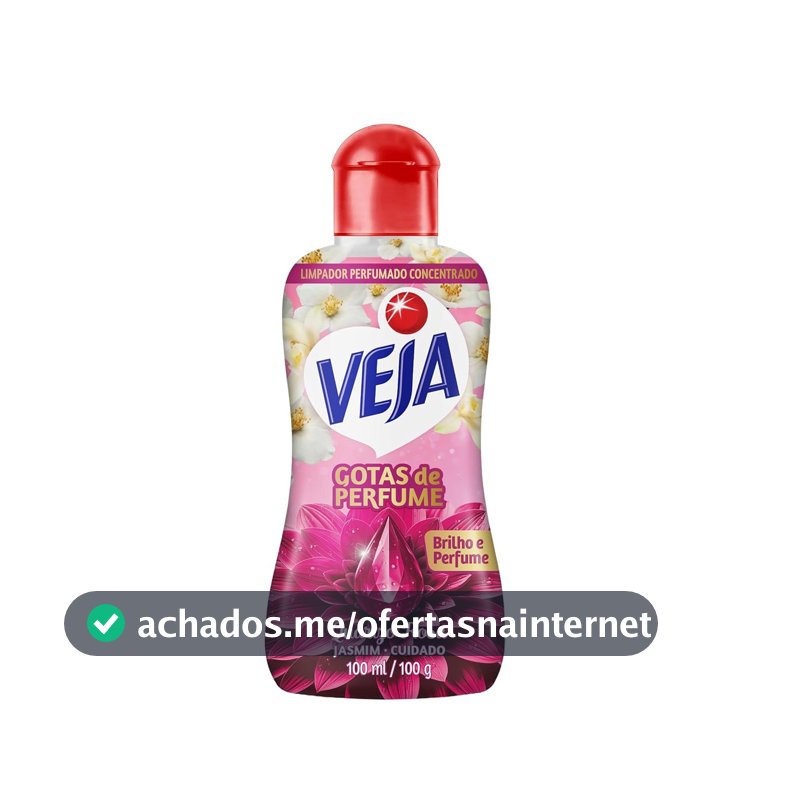 Veja Gotas de Perfume Quartzo Rosa Jasmim Limpador Perfumado Concentrado 100 ml