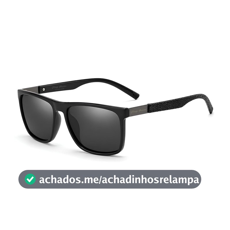 Óculos de Sol Masculino Polarizado Proteção UV400 Formato Quadrado Bordas Redondas Armação Confortável Hastes Textura Moderna Uso Casual Dia a Dia Esportes Village Heaven 6061