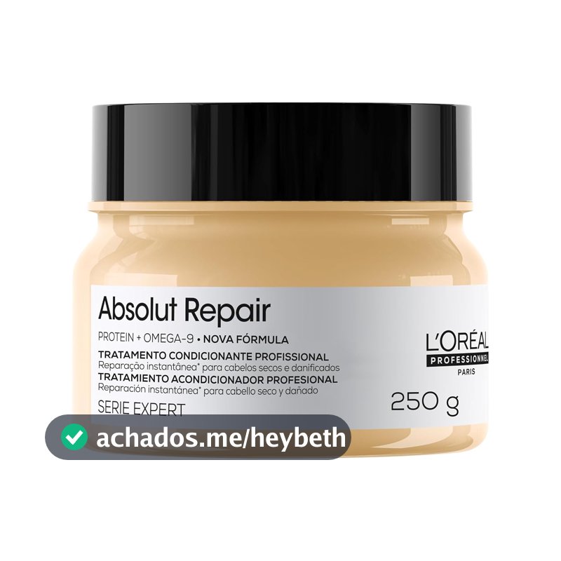 L'Oréal Professionnel Máscara Capilar Absolut Repair, Tratamento Capilar Proteico Para Nutrição Profunda, Hidrata, Repara Danos e Acrescenta Brilho, Para Cabelos Secos e Danificados