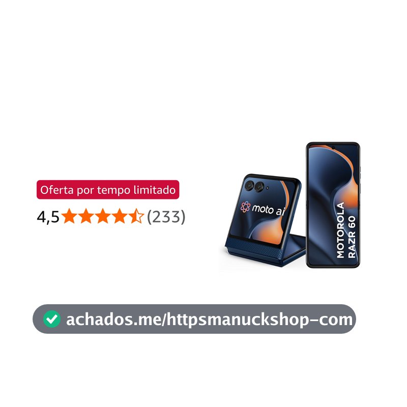 Smartphone Motorola Razr 60-256GB 12GB RAM+12GB Ram Boost Tela dobrável 6,9" pOLED e externa 3,6” Moto AI camera IP48 - Azul Marinho