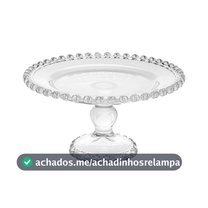 LYOR Prato Com Pé de Cristal Coração Transparente Chumbo 19,5cm - Mesa Posta - Itens Para Casa - Boleira - Utensílios de Cozinha - Enxoval - Casamento - Decoração