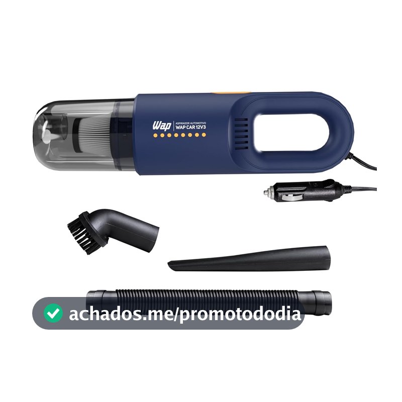 WAP Aspirador Automotivo Portátil 12V, 420ML Sólido, Filto Hepa, cabo de 3,7m CAR 12V3