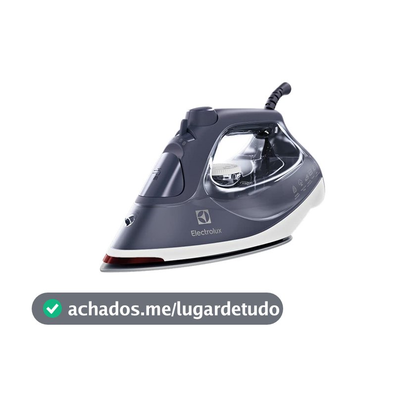 Ferro de Passar Seco e vapor Electrolux antiaderente base ceramica vapor vertical extra 1500W azul marinho ESI60 127v