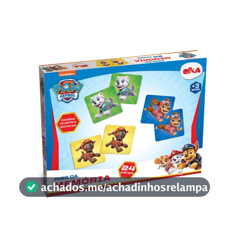 Elka Jogo da Memória Patrulha Canina, 3+ Anos