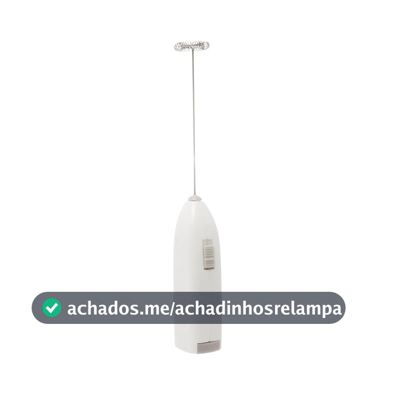 LYOR - Mini Mixer Misturador Elétrico para Bebidas - Inox e Plástico Branco - Eficiente e Compacto para Batidas e Misturas Rápidas