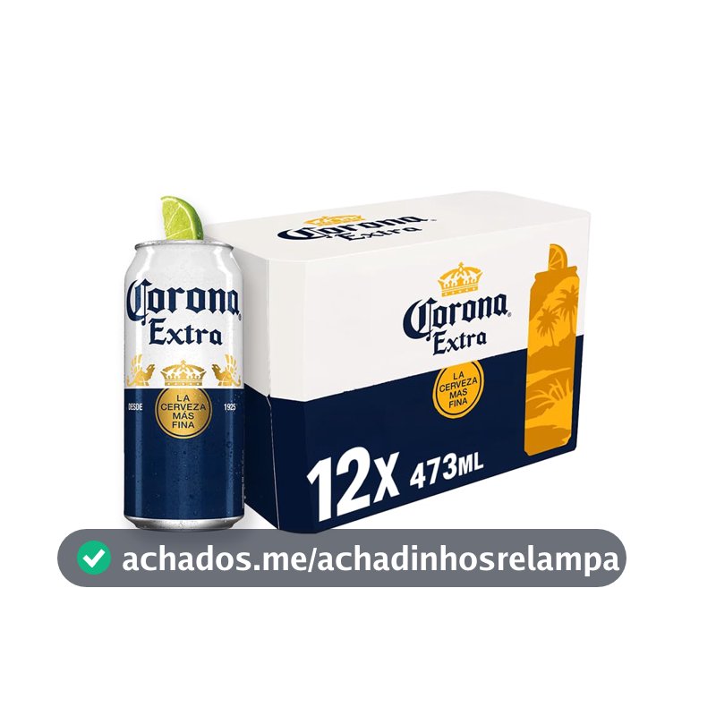 Cerveja Corona, Lata 473ml, Pack com 12 unidades