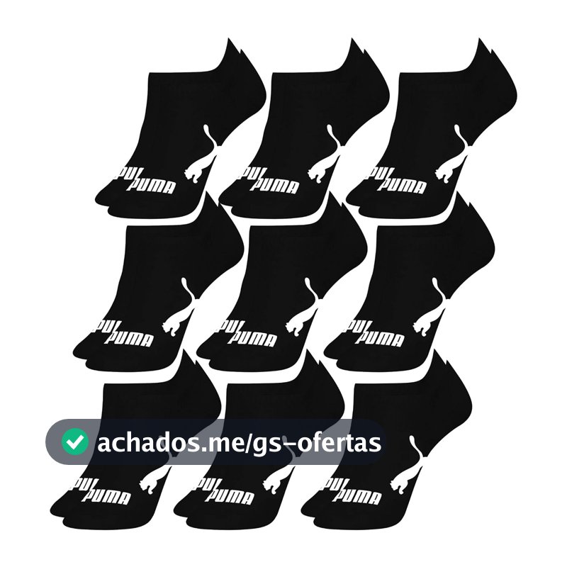 Kit 9 Pares Meia Puma Invisível Soquete Sapatilha Respirável Original